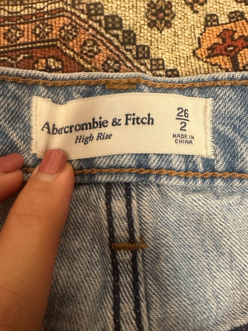 Abercrombie & Fitch Light Blue High-Rise Denim Waistband - Picture 4 of 7